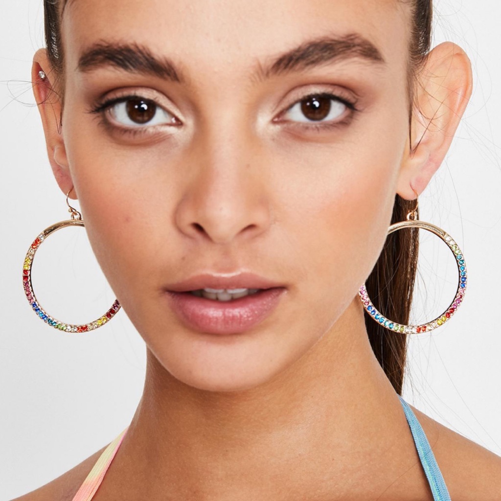 Dolls Kill “Ova The Rainbow” Hoop Earrings